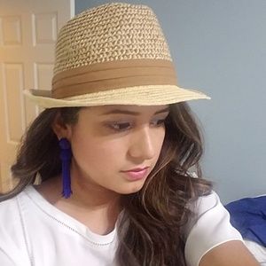 Brown Vince Camuto Straw Phedora